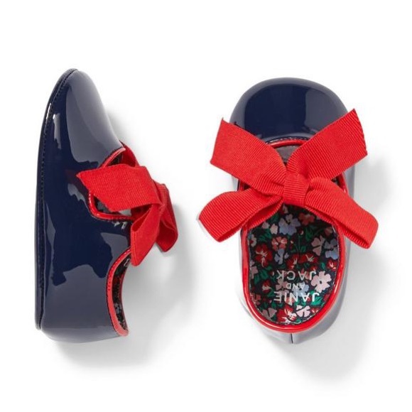 NWOT Janie and Jack BABY PATENT BOW CRIB SHOE 12-18 MO - Picture 1 of 3